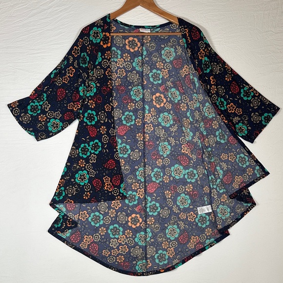 Floral Kimono Cardigan - Hippie Boho LulaRoe - Festival - Beach Cover - Picture 4 of 5